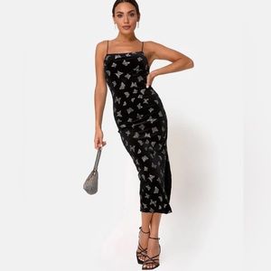 NWT Motel Rocks velvet sparkle butterfly dress